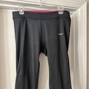 Reebok Black Workout Capris With Pink Accents